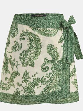 Commense Paisley Print Wrap Skirt M